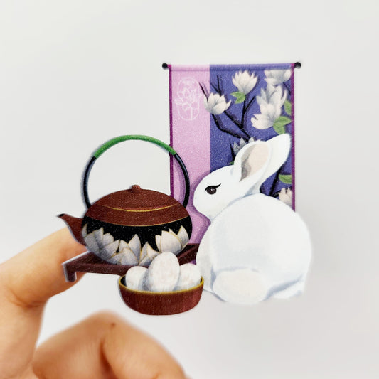 Oriental Spring Bunnies Sticker Collection