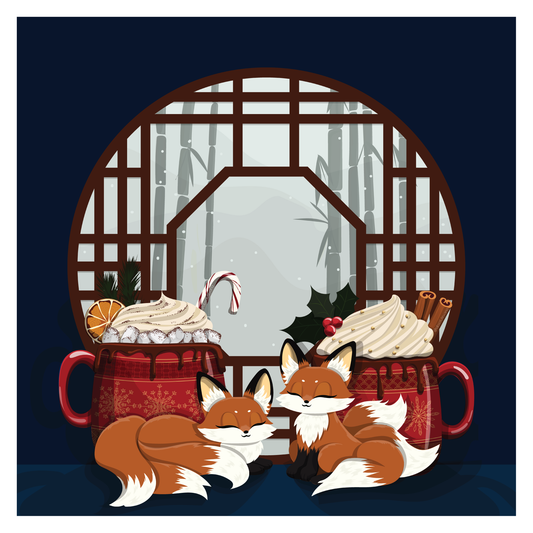 Festive Kitsune Stickers